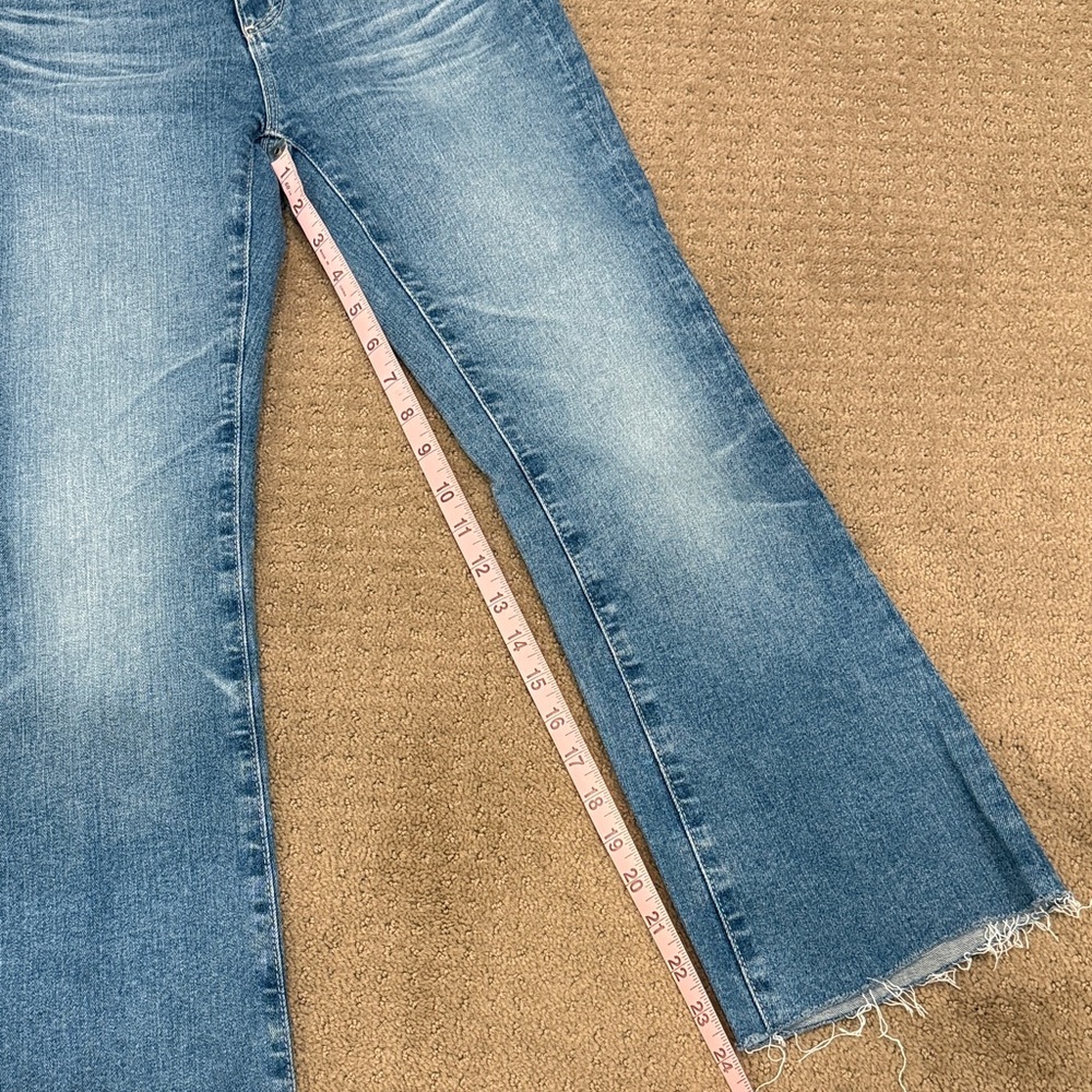 Ag Adriano Goldschmied Medium Blue Bootcut Jeans with Frayed Hem - Picture 9 of 13